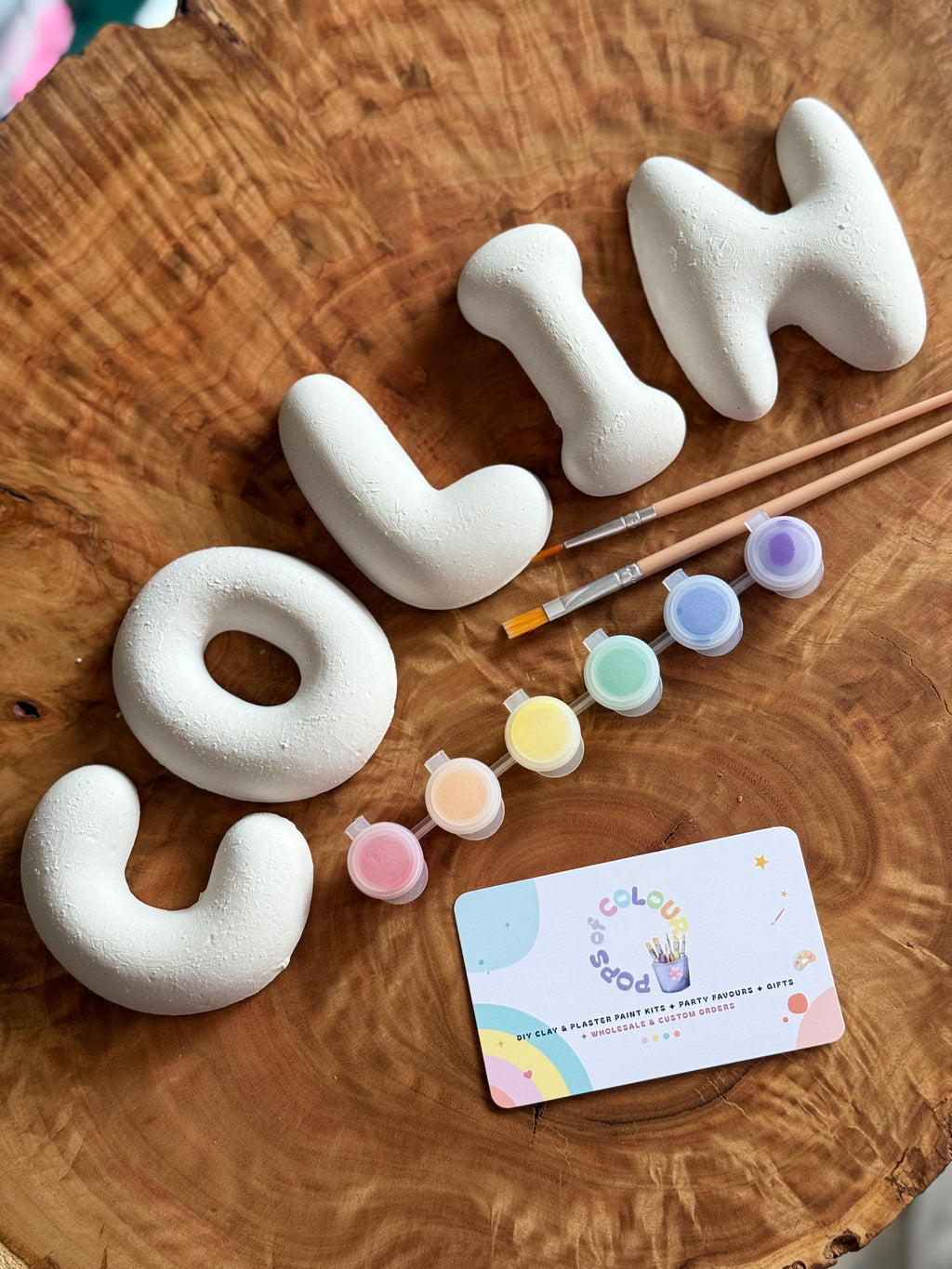 Bubble Letter Name Painting Kit – Paint Your Own Plaster Letters