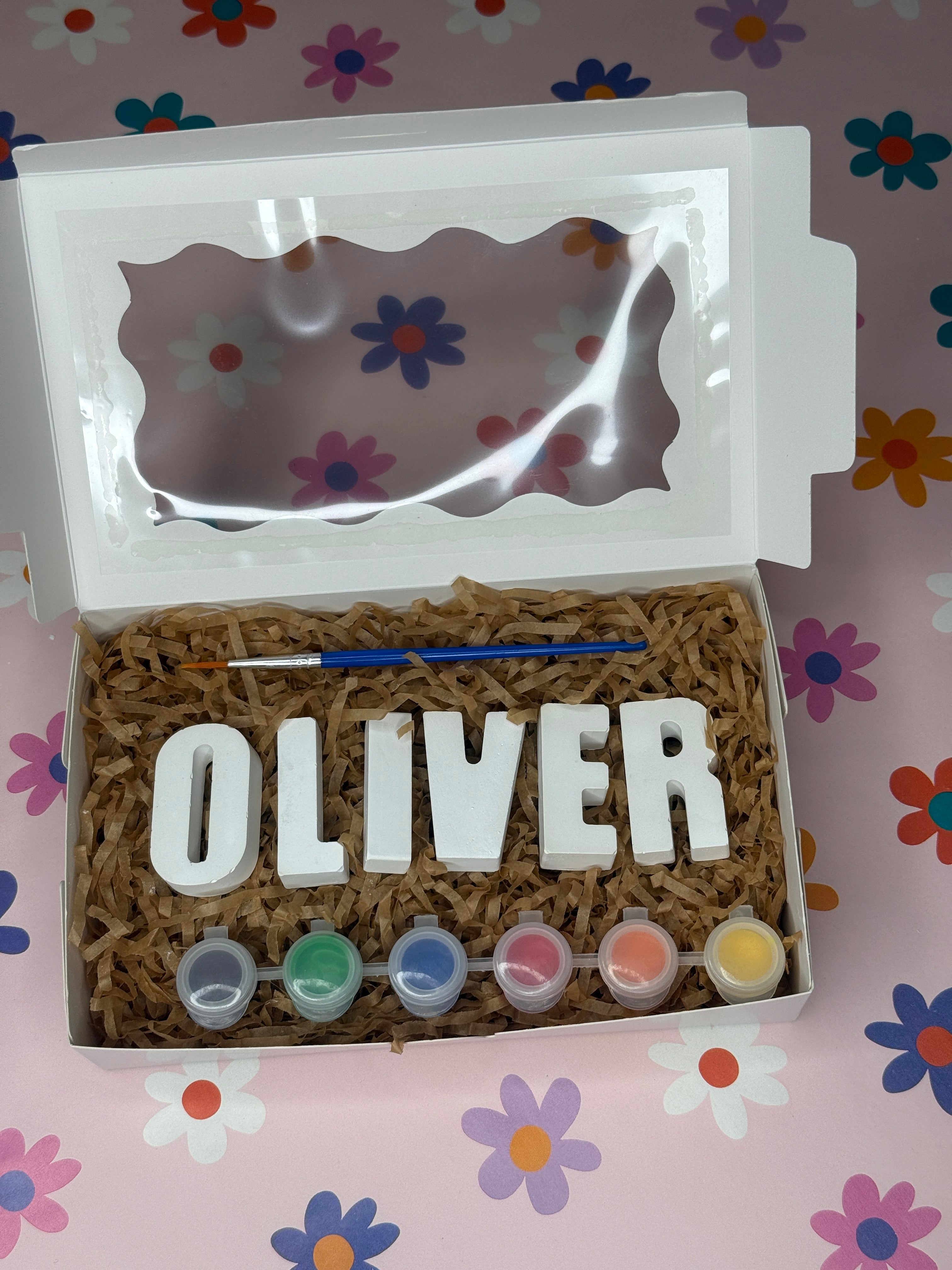 Personalised Name Painting Kit – Paint Your Own Plaster Letters | Unique Gift