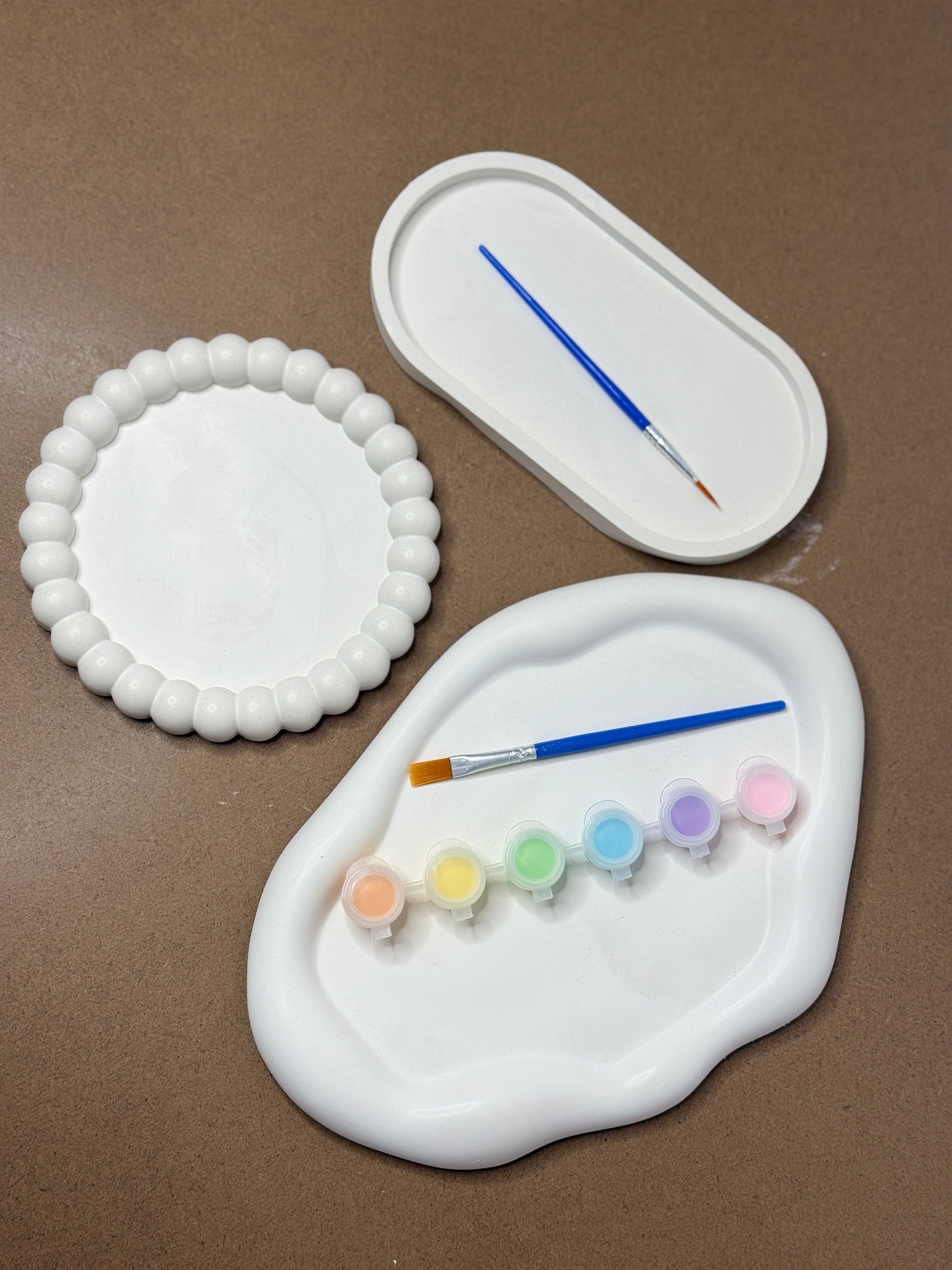 Paint Your Own Trinket Tray Kit – 3 Pack | Craft Gift Set