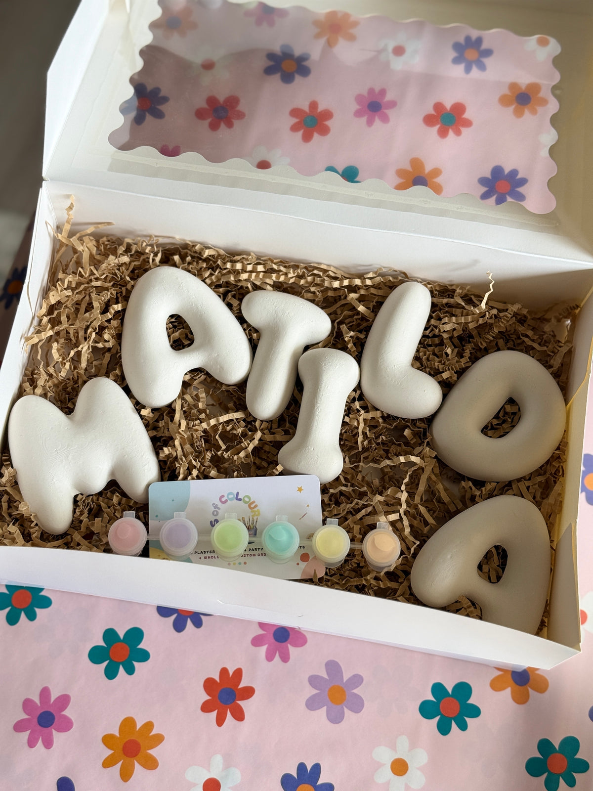 Bubble Letter Name Painting Kit – Paint Your Own Plaster Letters