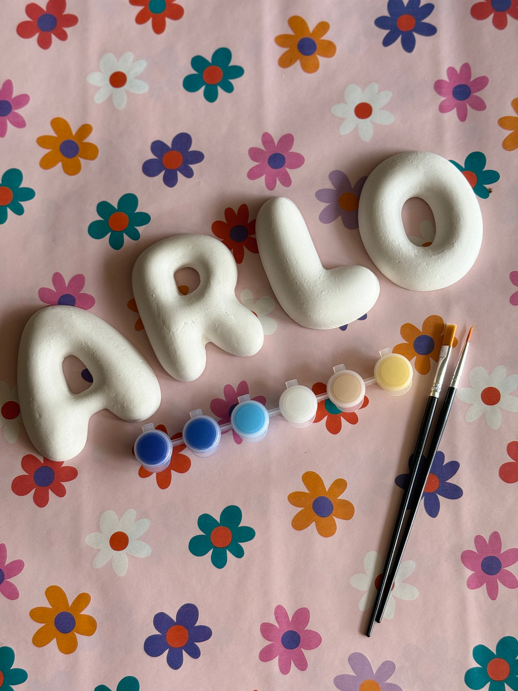 Bubble Letter Name Painting Kit – Paint Your Own Plaster Letters