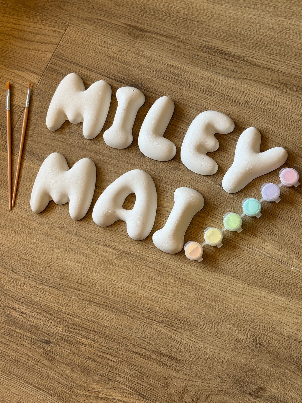 Bubble Letter Name Painting Kit – Paint Your Own Plaster Letters